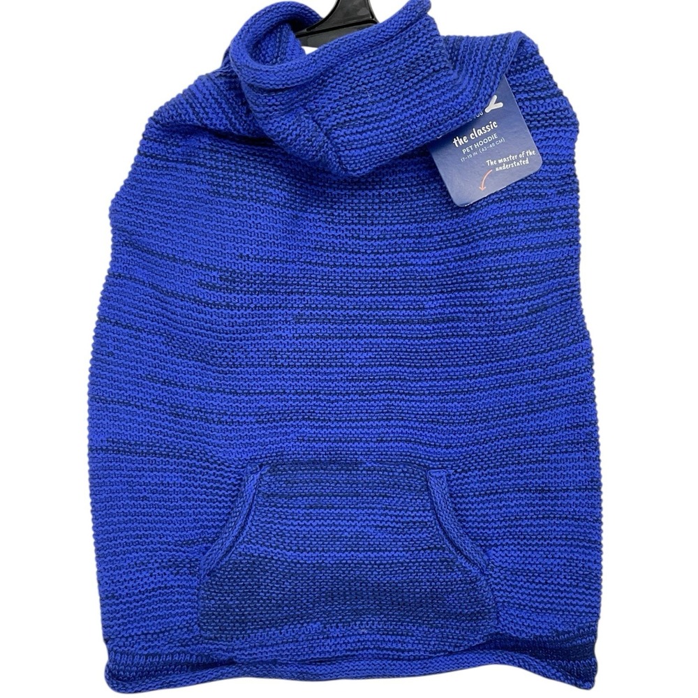 Youly Size Large (17'-19') Dog Blue Knit Hoodie Sweater Warm‎ Winter Hooded NWT